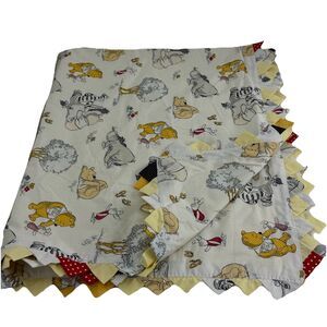 Vtg Handmade Disney Baby Winnie The Pooh & Friends Crib Quilt Blanket Piglet